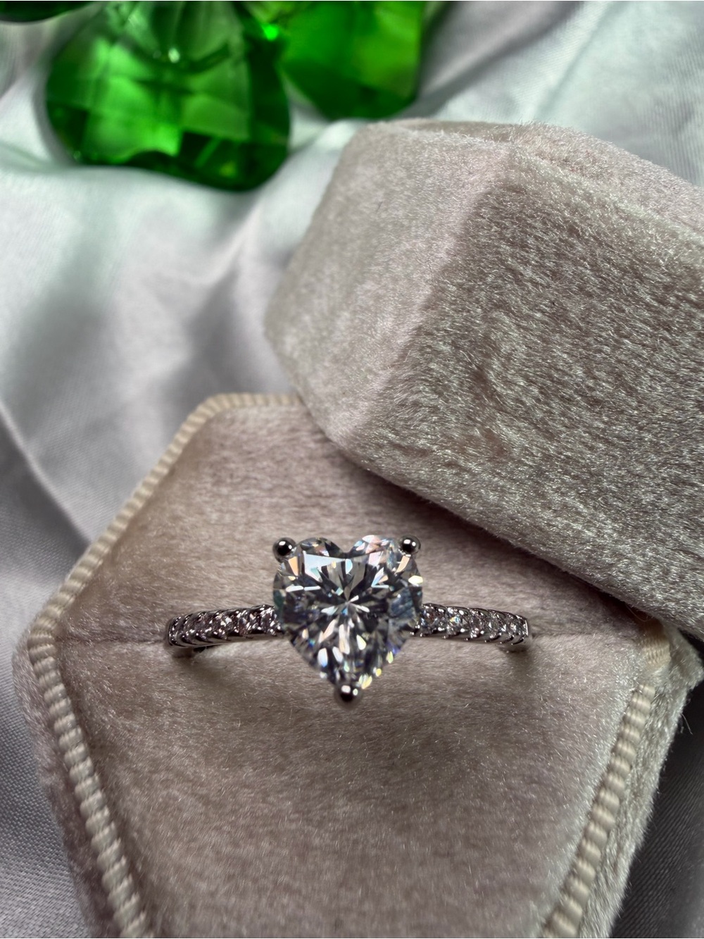 1.5 CT Heart Moissanite Ring | 925 Sterling Silver | Size 9 | NEW